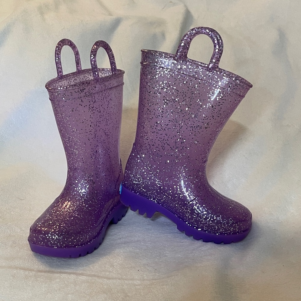 ⭐️Glittery Purple Kids Rain Boots